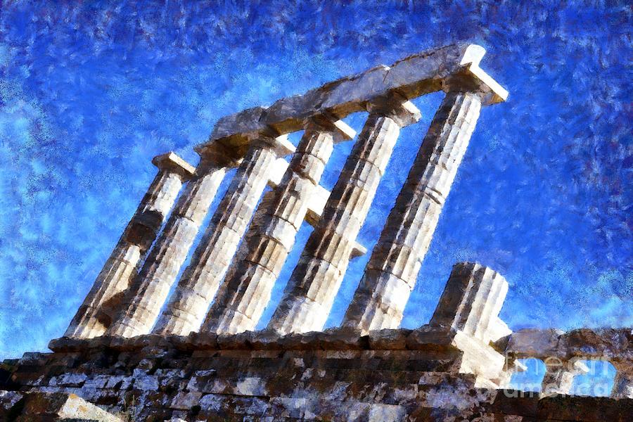 Temple of Poseidon #29 Painting by George Atsametakis