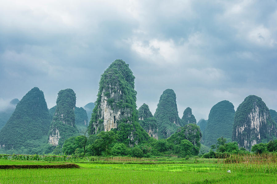 The beautiful karst rural scenery in spring Photograph by Carl Ning ...