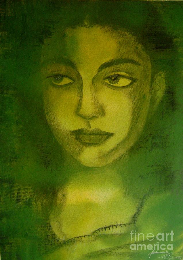 Woman Painting - Untitled #28 by Padmakar Kappagantula