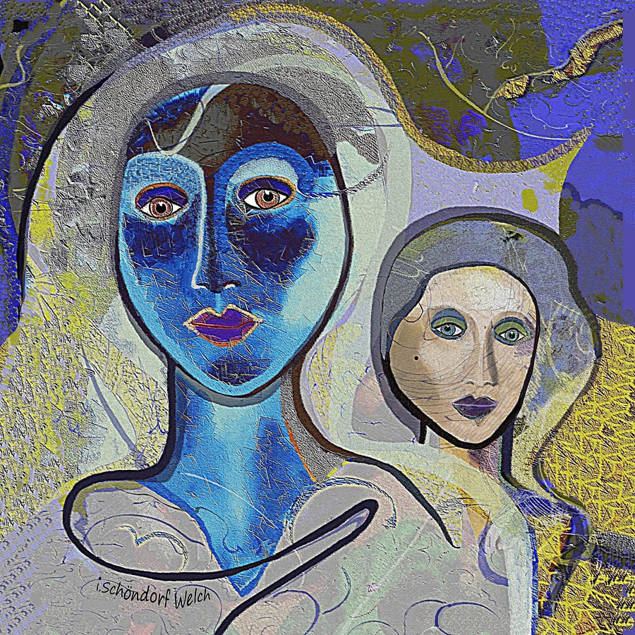 2831  Blue Lady V Digital Art by Irmgard Schoendorf Welch