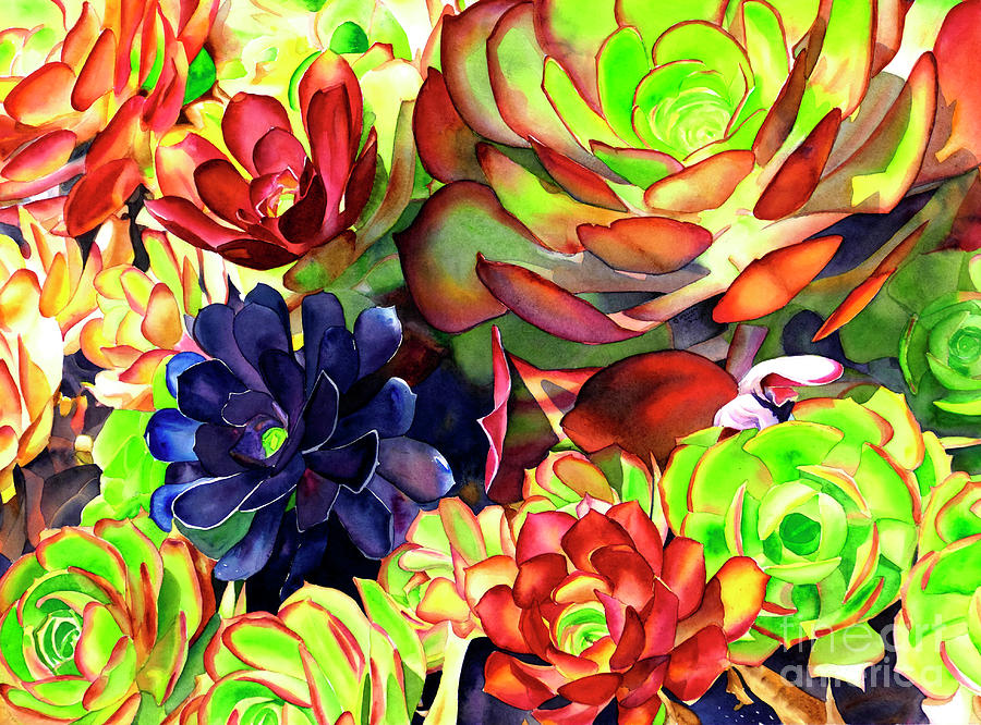 #286 Hen and Chicks #286 Painting by William Lum