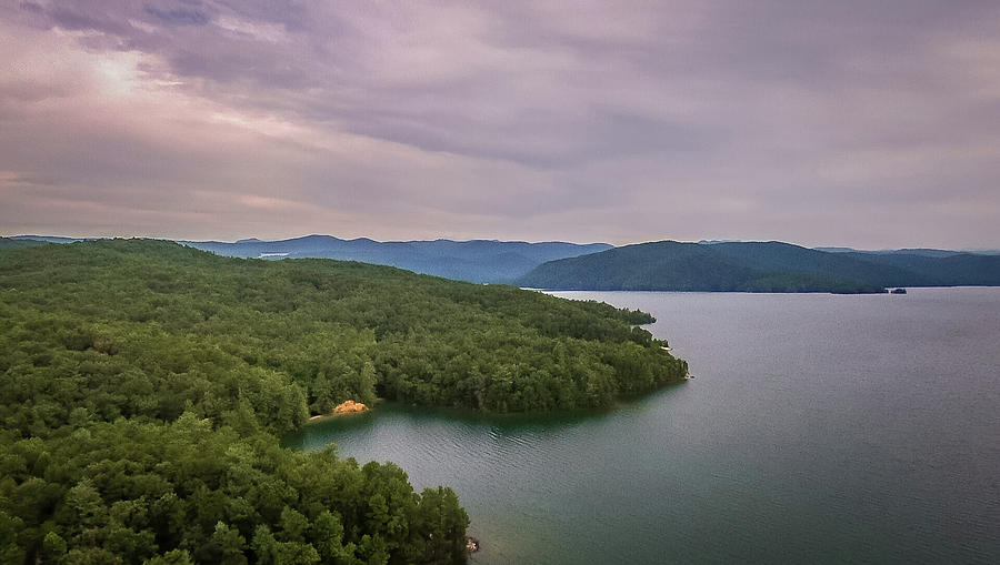 aerial of South Carolina Lake Jocassee Gorges Upstate Mountains #29 Photograph by Alex Grichenko
