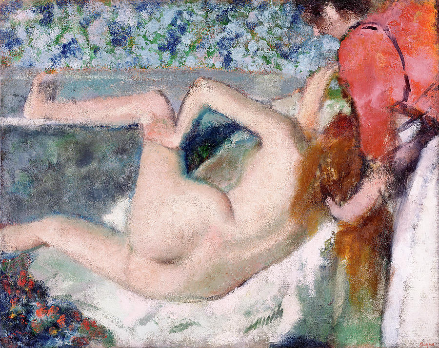 Nude Painting - After the Bath  #29 by Edgar Degas