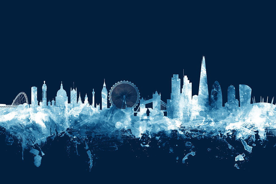 London Digital Art - London England Skyline #29 by Michael Tompsett