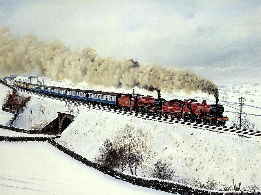 Winter Digital Art - Train #29 by Super Lovely