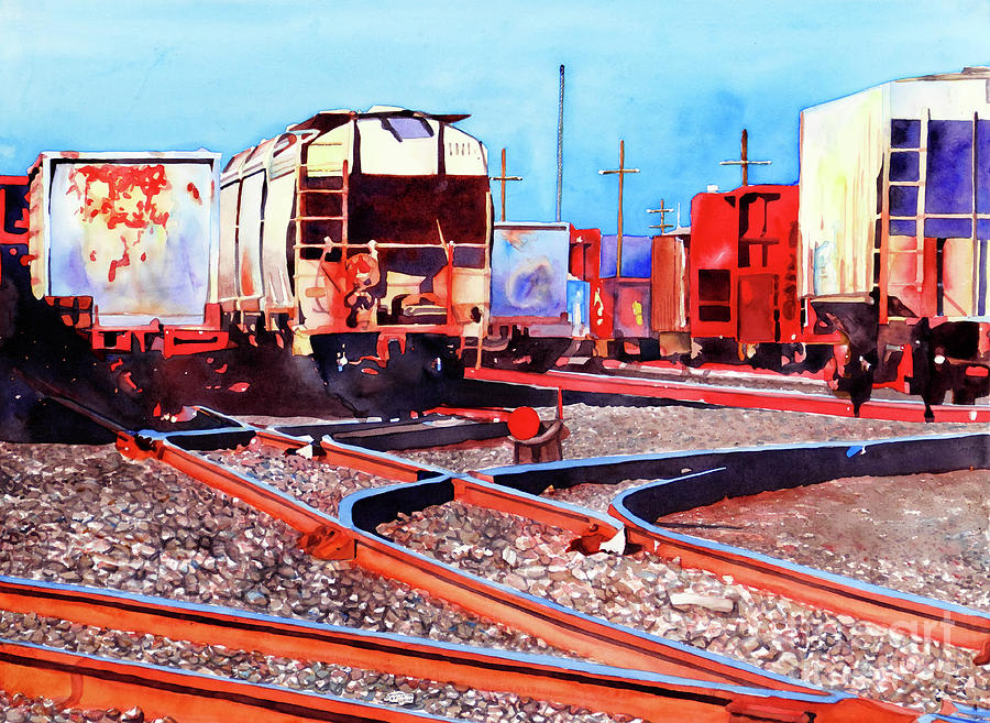 #293 Roseville Train Yard #293 Painting by William Lum
