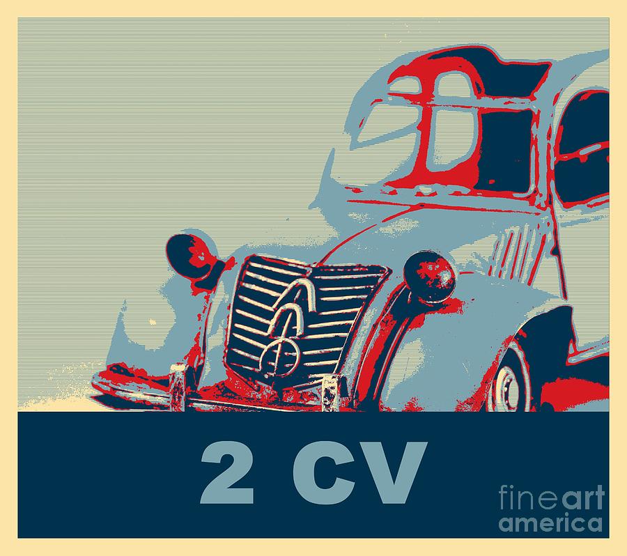2CV French design iconic car pop art Photograph by Heidi De Leeuw