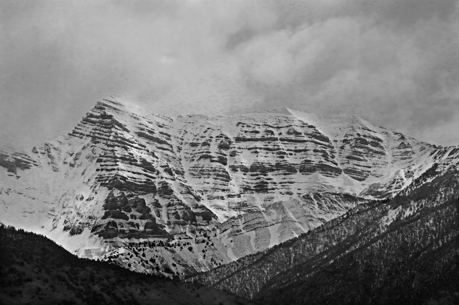 2D07520-BW Storm Shrouded Peak Photograph by Ed Cooper Photography