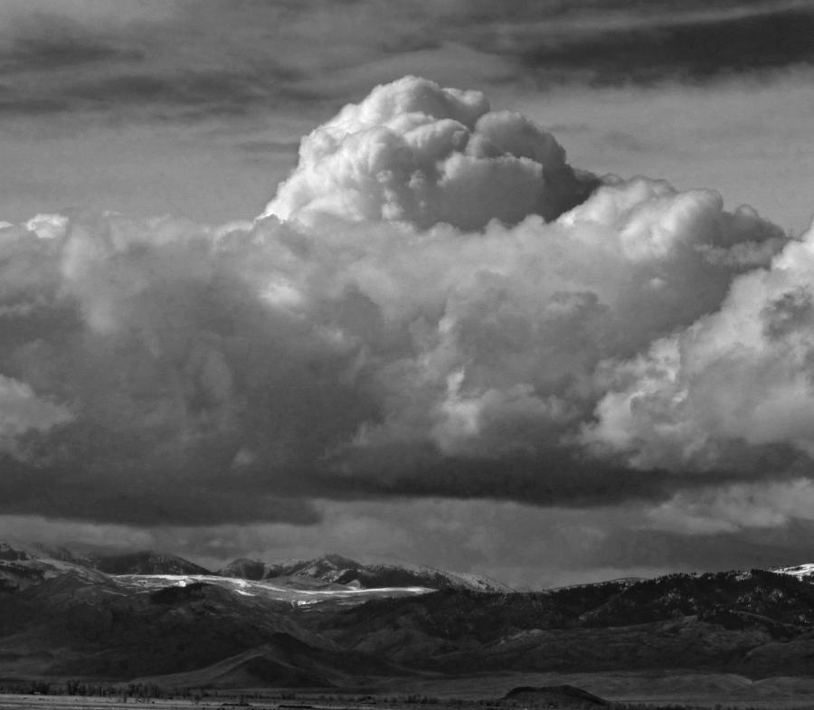 2D07521-DC-BW Clouds over Thousand Spring Valley Photograph by Ed Cooper Photography