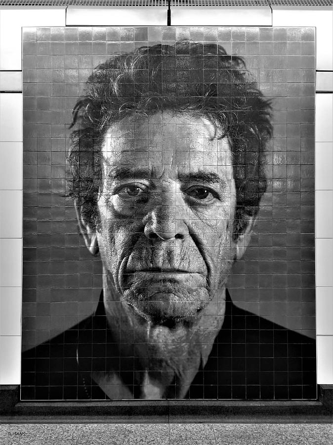 2nd Ave Subway Art Lou Reed B W Photograph by Rob Hans