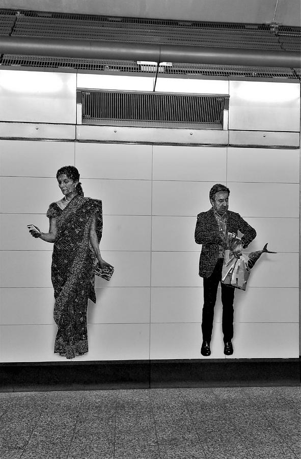 2nd Ave Subway Art Perfect Strangers3 B W Photograph by Rob Hans