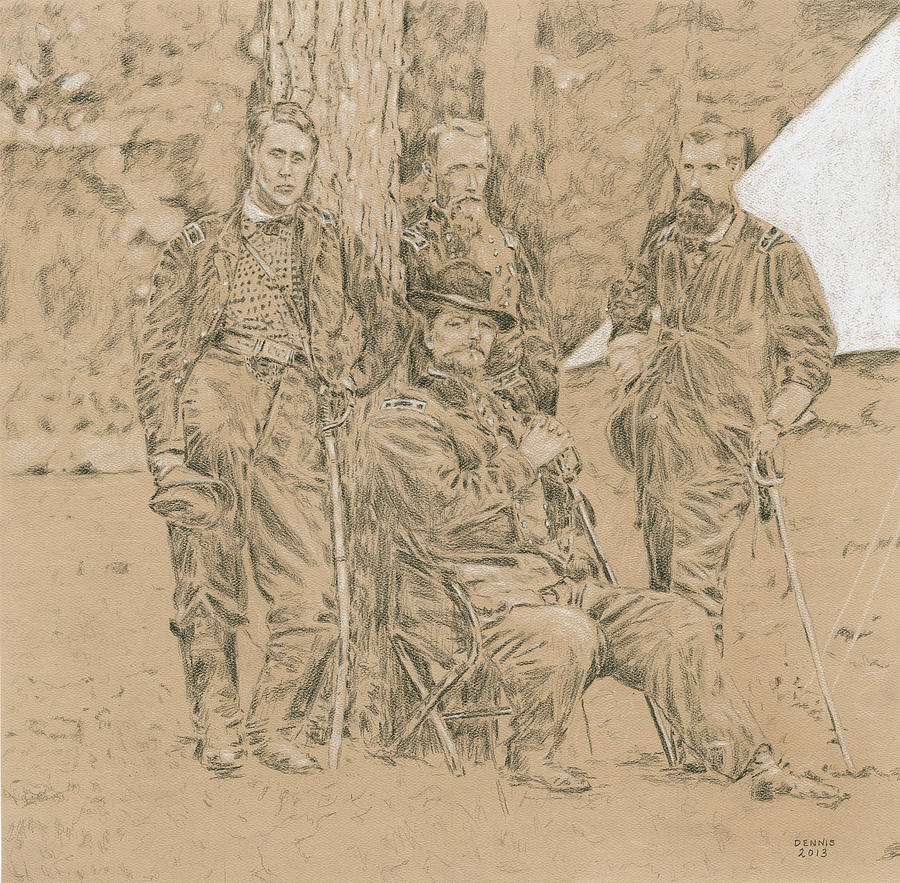 Usa Drawing - 2nd Corps by Dennis Larson