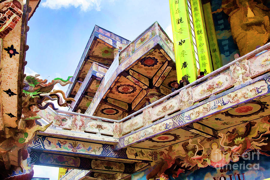 2nd Floor Pagoda Tower Mosaic Vietnam   Photograph by Chuck Kuhn