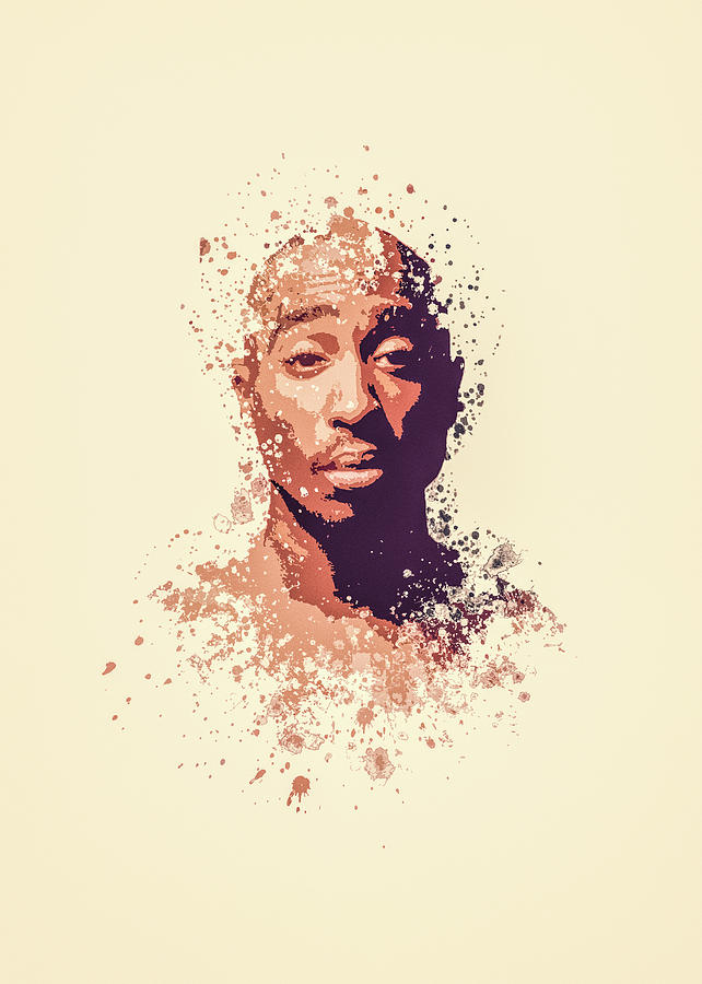 2pac Painting - 2Pac splatter painting by Milani P