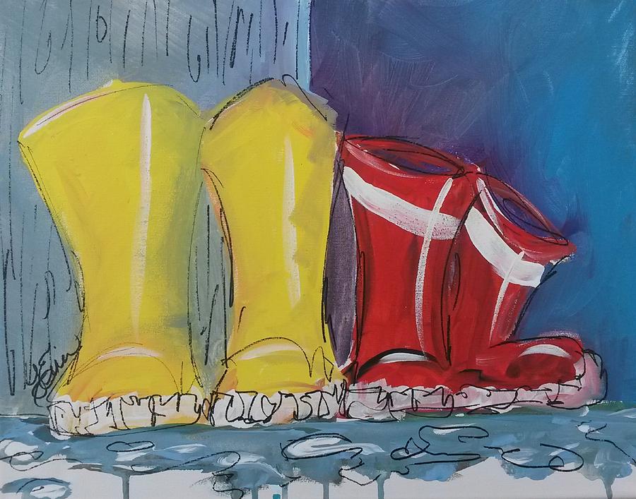 2Rainboots Painting by Terri Einer