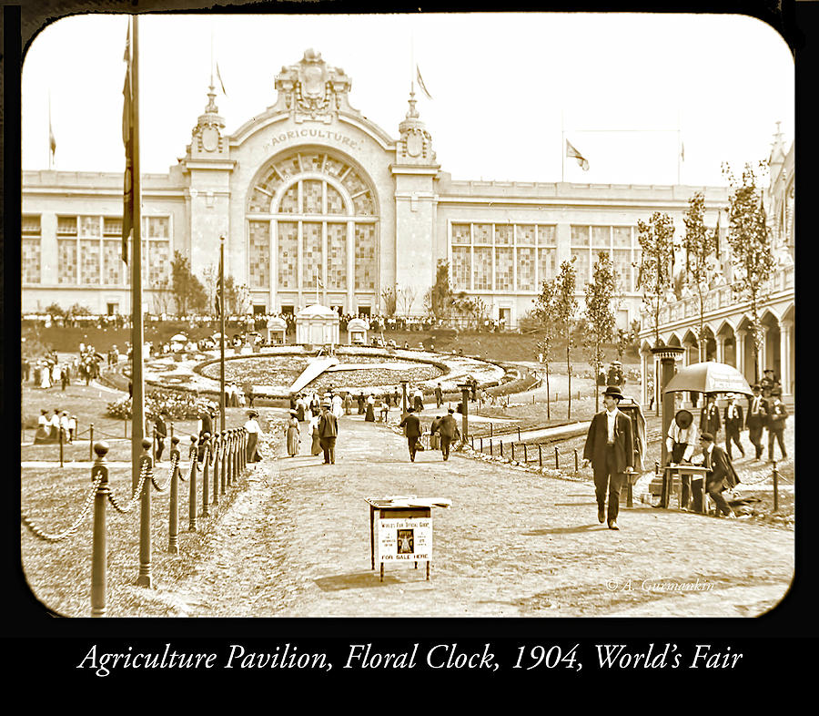 1904 Worlds Fair, Agriculture Pavillion, Floral Clock #3 Photograph by A Macarthur Gurmankin