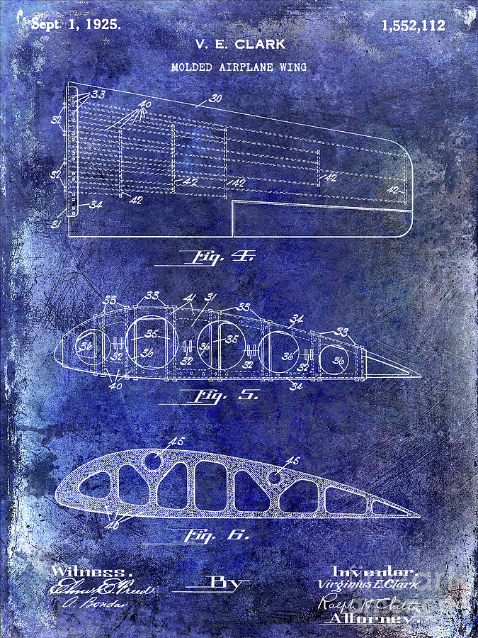 1925 Airplane Wing Patent #3 Photograph by Jon Neidert