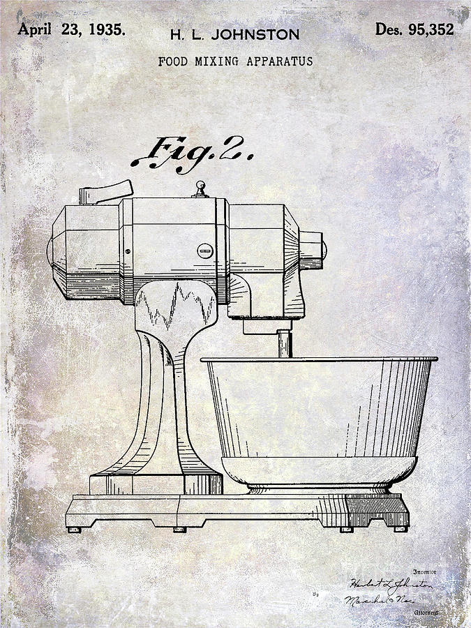 1935 Food Mixing Apparatus Patent #3 Photograph by Jon Neidert