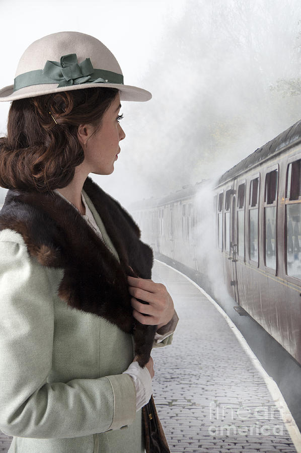 1940s Woman On A Railway Platform With Steam Train  #3 Photograph by Lee Avison
