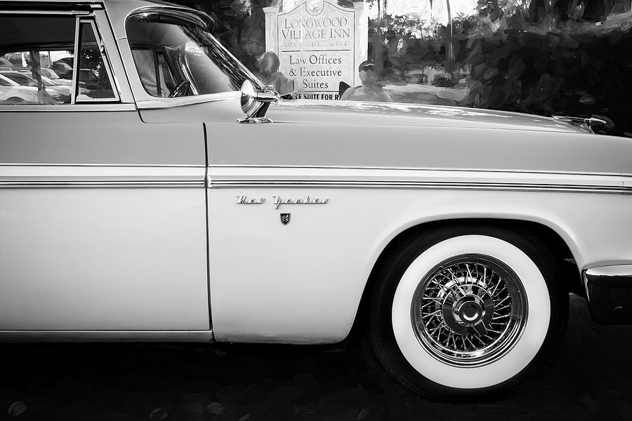 1956 Chrysler New Yorker Newport BW   #3 Photograph by Rich Franco