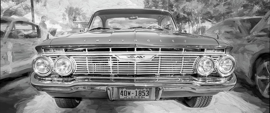 1961 Chevrolet Impala SS BW #3 Photograph by Rich Franco