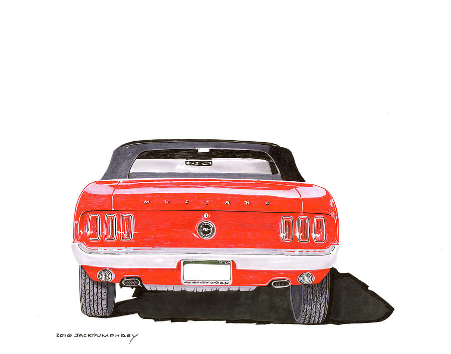 1969 Mustang Convertible #3 Painting by Jack Pumphrey