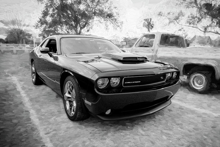 2013 Dodge Challenger BW #3 Photograph by Rich Franco