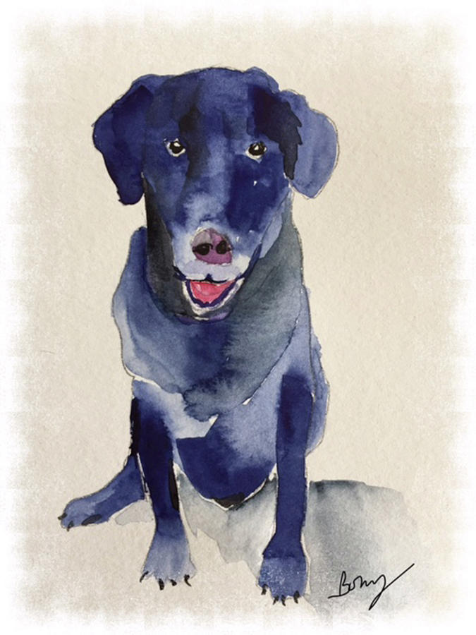 Blue Lab Painting by Bonny Butler