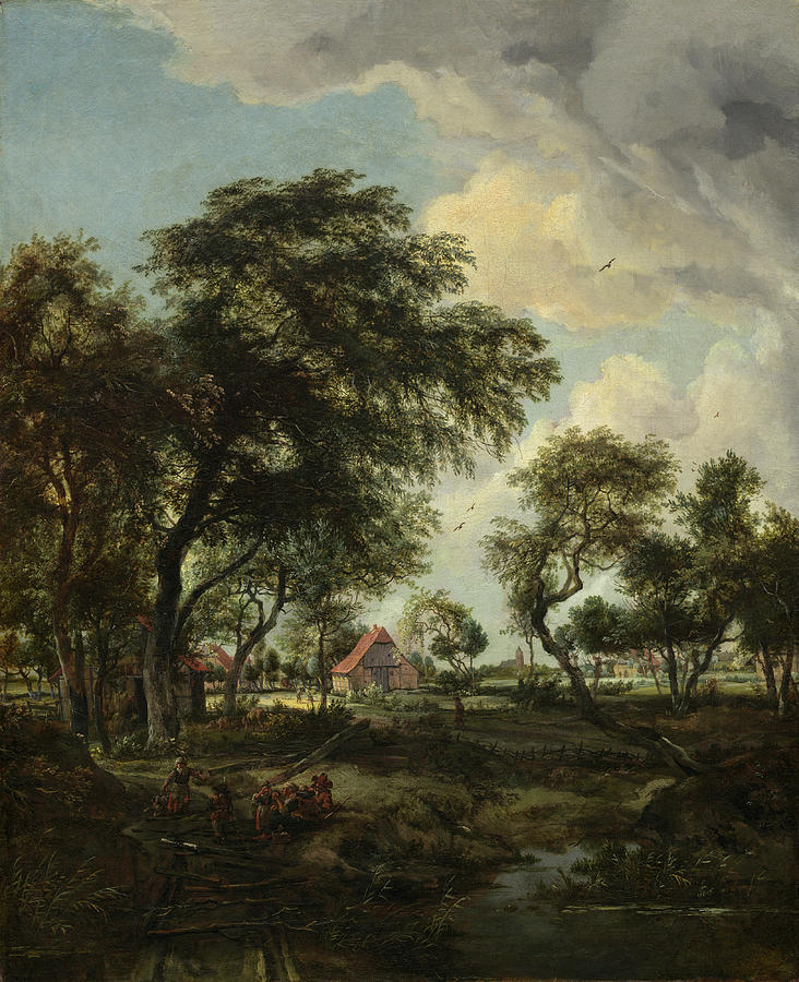 A Farm In The Sunlight #3 Painting by Meindert Hobbema