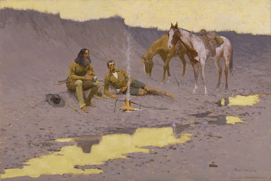 Frederic Remington Painting - A New Year on the Cimarron #3 by Celestial Images