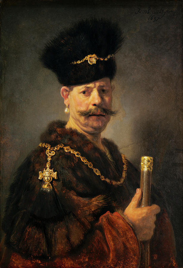 A Polish Nobleman #3 Painting by Rembrandt van Rijn
