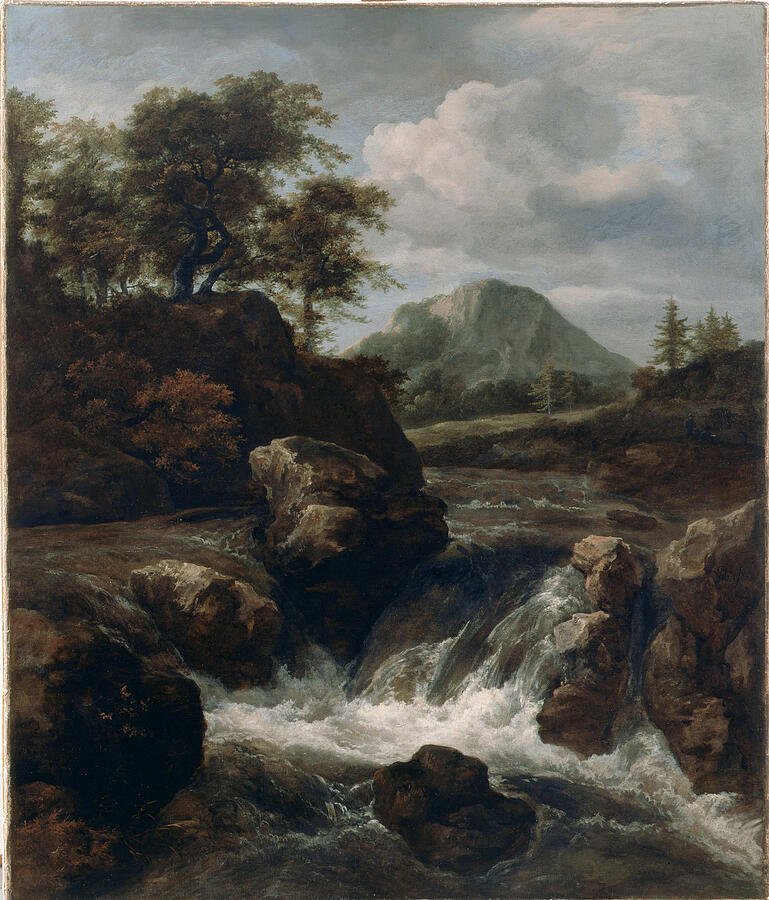 A Waterfall #4 Painting by Jacob van Ruisdael