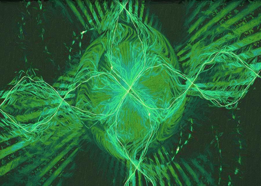 Abstract Visuals- Emerald Helix Digital Art by Charmaine Zoe