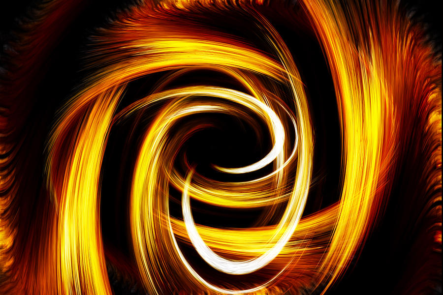 Abstract fiery circle on a black background Digital Art by Jozef ...