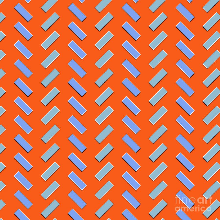 Abstract Digital Art - Abstract orange, white and red pattern for home decoration #3 by Drawspots Illustrations
