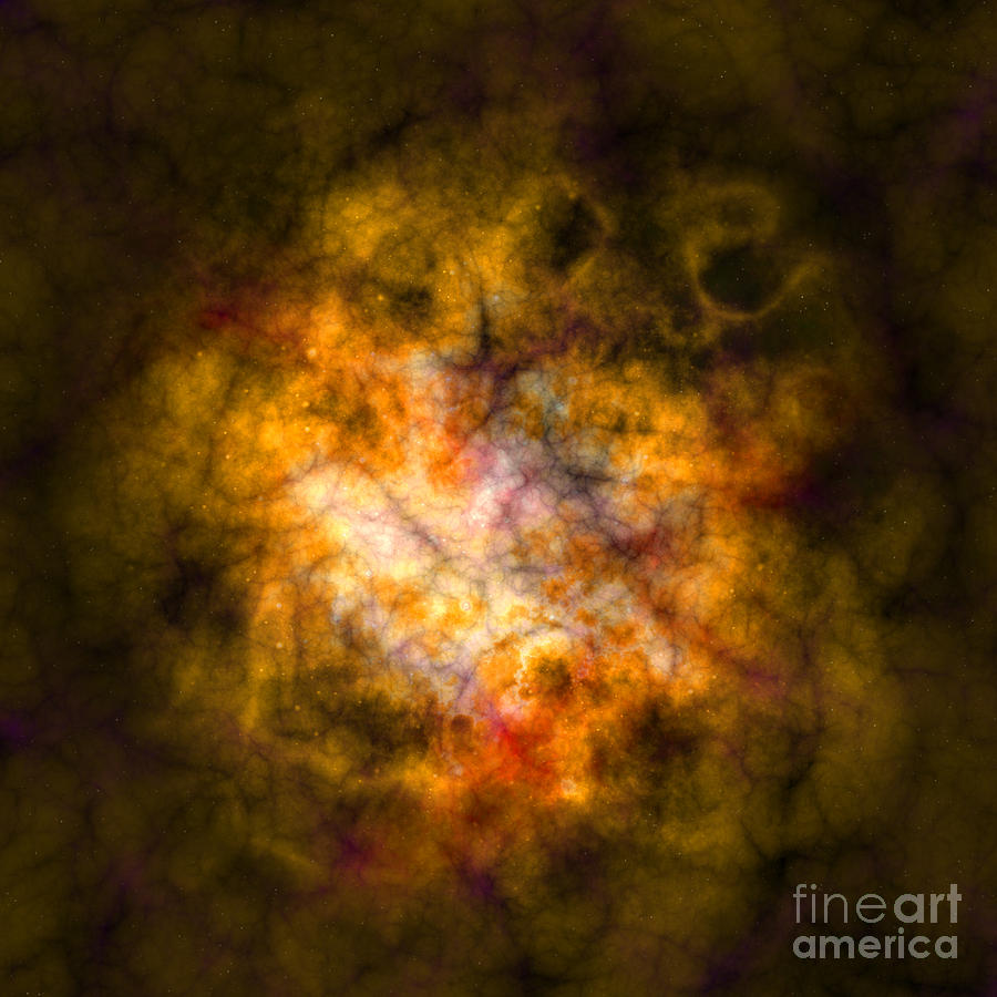 Abstract Digital Art - Abstract stars nebula by Miroslav Nemecek