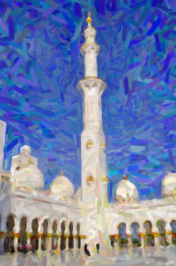 abu dhabi The Minaret #3 Painting by Celestial Images