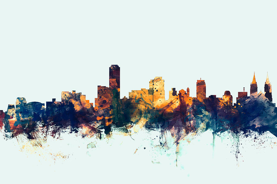 Adelaide Digital Art - Adelaide Australia Skyline #3 by Michael Tompsett