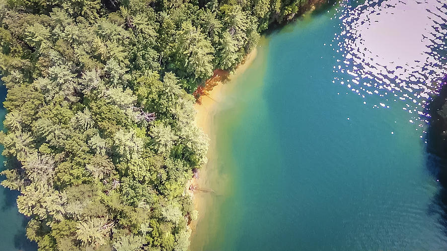 aerial of South Carolina Lake Jocassee Gorges Upstate Mountains #3 Photograph by Alex Grichenko