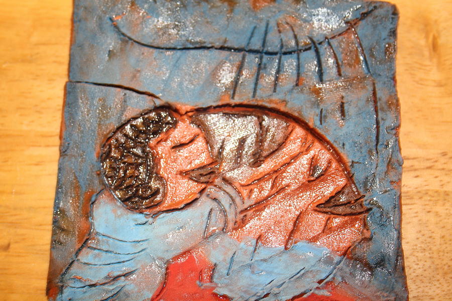 Akaweese - Tile #3 Ceramic Art by Gloria Ssali