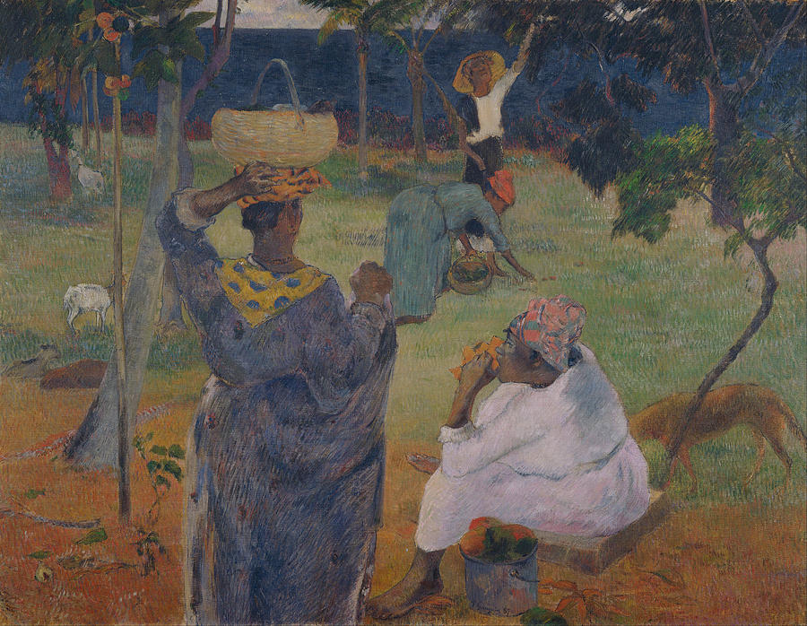 Among The Mangoes At Martinique Painting