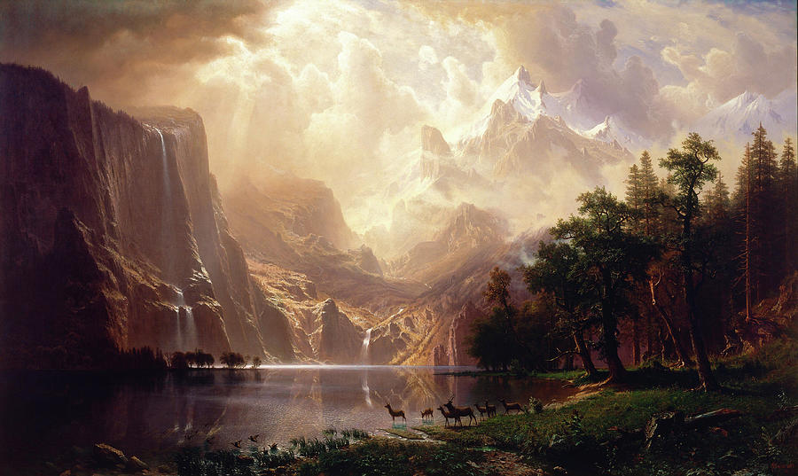 Albert Bierstadt Painting - Among The Sierra Nevada by Albert Bierstadt Albert Bierstadt Painting - Among The Sierra Nevada by Albert Bierstadt