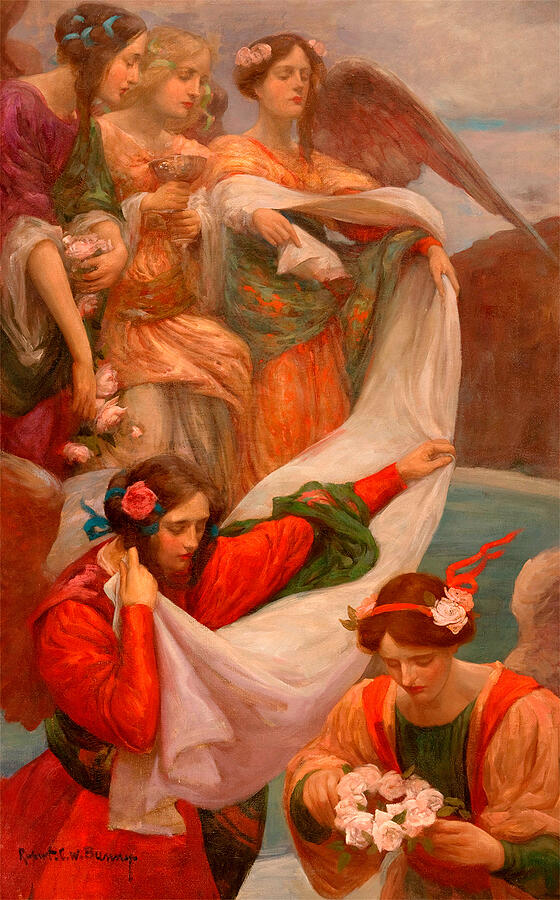 Angels Descending, from circa 1897 Painting by Rupert Bunny