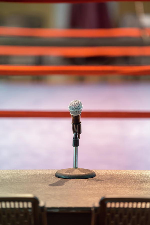 Announcer Microphone On Table Before Boxing Ring #3 Photograph by Alex Grichenko