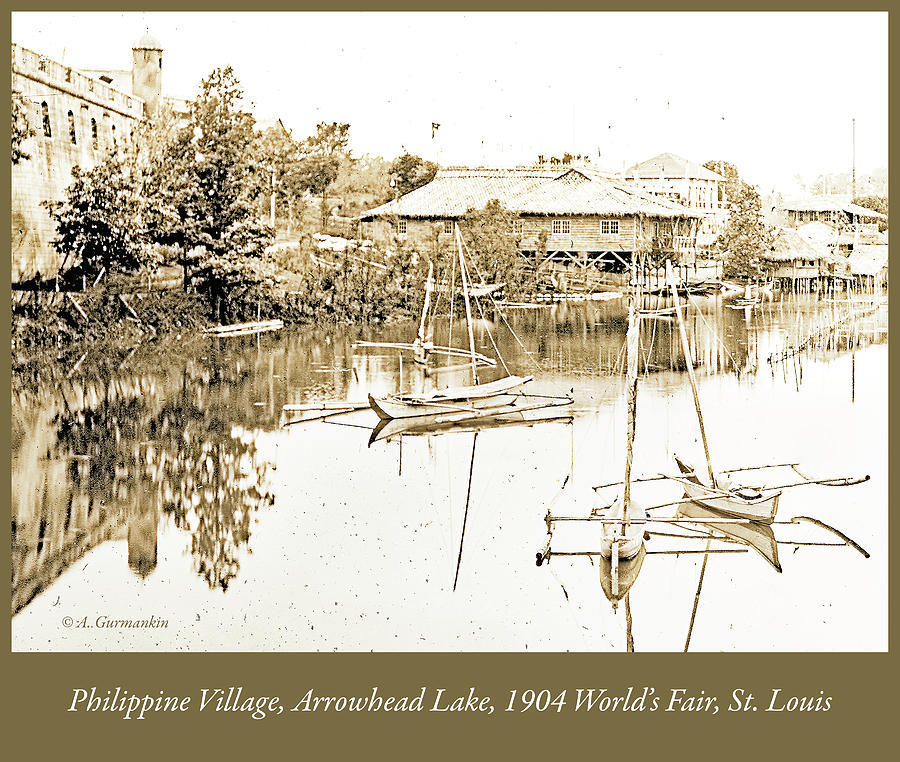 Arrow Head Lake, Philippine Village, 1904 Worlds Fair, Vintage P #3 Photograph by A Macarthur Gurmankin