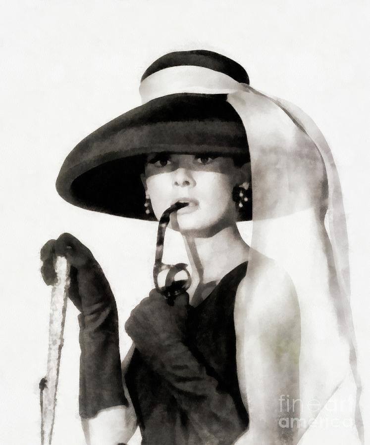 Audrey Hepburn, Vintage Actress By Js Painting