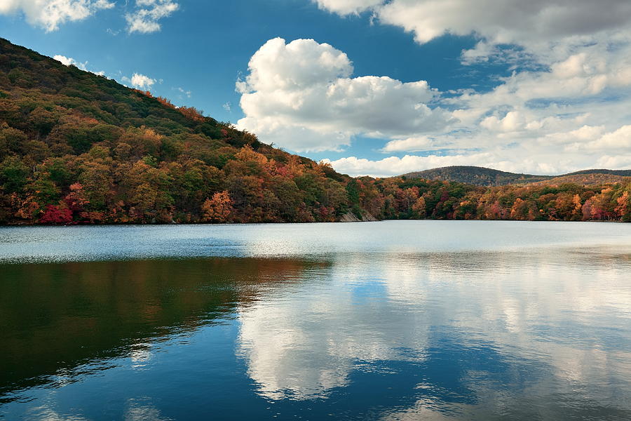 Autumn Lake #3 Photograph by Songquan Deng