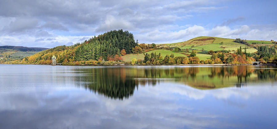 Autumn reflection - lake vyrnwy Photograph by Chris Smith