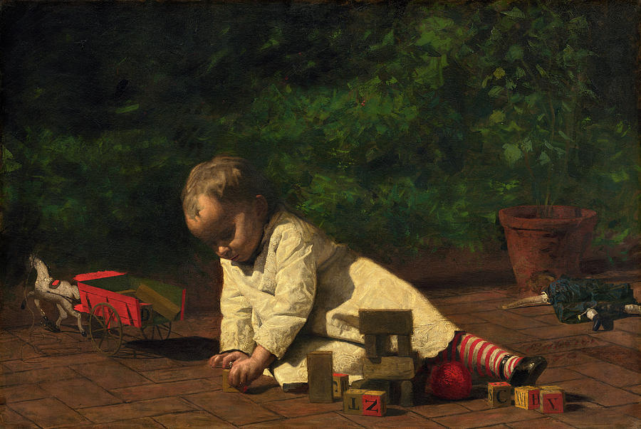 Baby at Play #3 Painting by Thomas Eakins