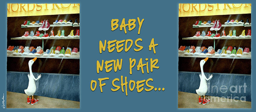baby needs a new pair of shoes...MUG Painting by Will Bullas